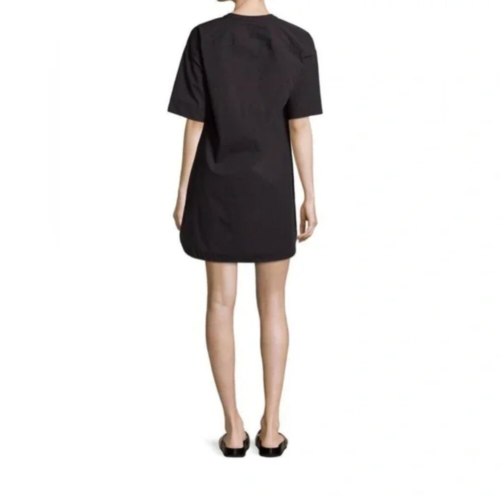 NWT - Theory Floryn Black Mini Dress Short Sleeve Light Poplin, Size Small - Picture 2 of 3